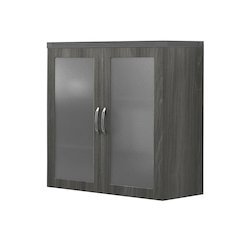 Glass Display Cabinet, Gray Steel