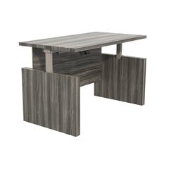 Aberdeen® Height-Adjustable Desk, Straight Front Top & Base, 72" W - GraySteel