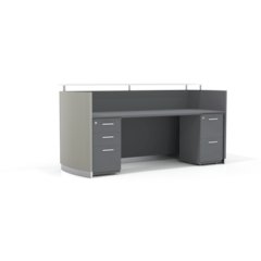 87-1/4" Reception Station with (1) Box/Box/File and (1) File/File Pedestal, Textured Sea Salt