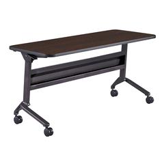 Flip-N-Go® 24 x 60" Rectangular Training Table, LPL - Mocha