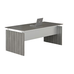 63" Rectangle Straight Desk, Gray Steel