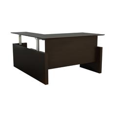 Medina™ Height-Adjustable Straight Front Desk with Return, 72” - Mocha