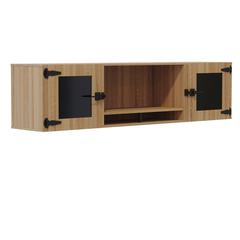 Mirella™ 72” Wall-Mounted Hutch with Glass Doors - SandDune