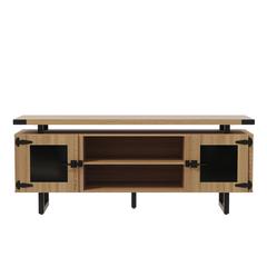 Mirella™ Low Wall Cabinet Glass Doors Sand Dune