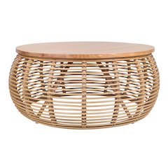 Iris Rattan Round Coffee Table