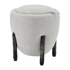 Murphy Chenille Storage Ottoman, Horizon Gray