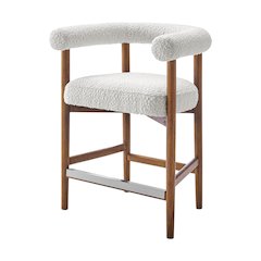 Keanu Boucle Counter Stool Brown Legs