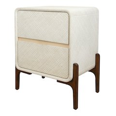 Lotie Nightstand/Side Table 2 Drawers Walnut Legs