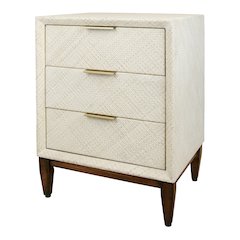 Brinley Nightstand/Side Table 3 Drawers Walnut Legs