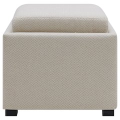 Cameron Fabric Square Storage Ottoman w/ tray