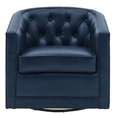 Walsh Top Grain Leather Swivel Accent Arm Chair