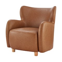 Tiffany Faux Leather Accent Arm Chair