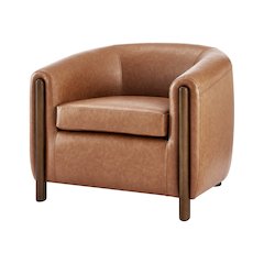 Ruth Faux Leather Accent Arm Chair