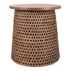 Kamari Rattan Side/End Table w/ Wood Top