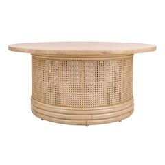 Brisa Rattan Coffee Table w/ Wood Top