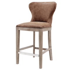 Dorsey Faux Leather Counter Stool Drift Wood Legs