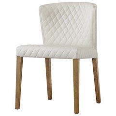 Albie Diamond Stitching Faux Leather Dining Side Chair, (Set of 2)