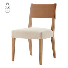 Kylo Faux Leather/Linen Dining Side Chair, (Set of 2)