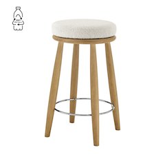 Deandre Boucle Backless Swivel Counter Stool