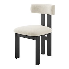 Hailey Boucle Dining Side Chair Black Frame, (Set of 2)