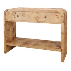 Veyra Burl 2-Drawer Console Table - Natural Burl