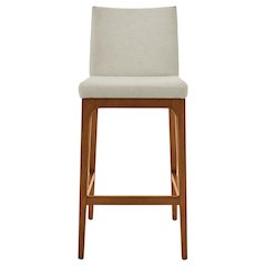 Devon Fabric Counter Stool Walnut Legs, (Set of 2)