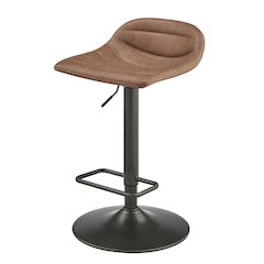 Koa Faux Leather Gaslift Swivel Bar Stool, (Set of 2)