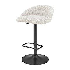 Jorrell Boucle Gaslift Swivel Bar Stool, (Set of 2)