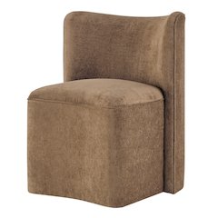 Morraine Dining Side Chair w/ Casters - Millburry Brown Chenille