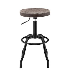Eaton Faux Leather Gaslift Swivel Bar Stool