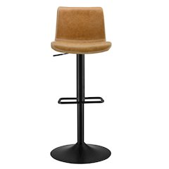 Jayden Faux Leather Low Back Gaslift Bar Stool, (Set of 2)
