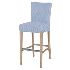 Fabric Bar Stool, Blue Stripes
