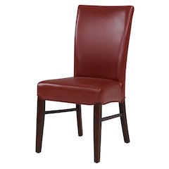 Bonded Leather Dining Chair,Set of 2, Pomegranate