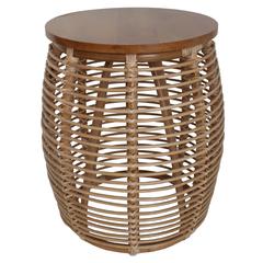 Rattan End Table; constructed of Pine Wood, Rattan.