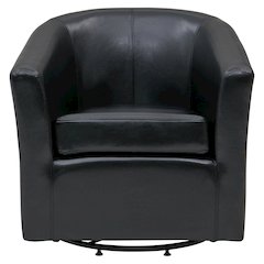 Hayden Bonded Leather Swivel Accent Arm Chair