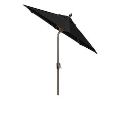 7.5' Oct Patio Umbrella 6 Rib Crank Lift with Beige Solution Dyed Poly Canopy
