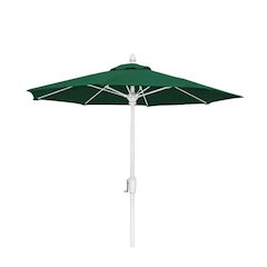 7.5' Oct Patio Umbrella 6 Rib Crank Lift with Forest Green Solution Canopy