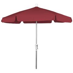 7.5' Hex Garden Umbrella 6 Rib Crank Lift In Red Vinyl Coated Weave