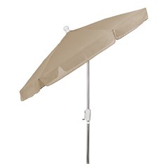 7.5' Hex Garden Umbrella 6 Rib Crank In Beige Vinyl Coated Weave