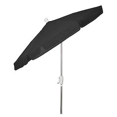 7.5' Hex Garden Umbrella 6 Rib Crank In Black Vinyl Coated Weave