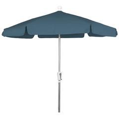 7.5' Hex Garden Umbrella 6 Rib Crank Lift In Teal Vinyl Coated Weave