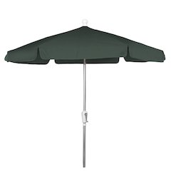 7.5' Hex Garden Umbrella 6 Rib Crank In Forest Green Vinyl Coated Weave