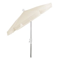 7.5' Hex Garden Umbrella 6 Rib Crank In Natural Vinyl Coated Weave