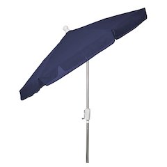 7.5' Hex Garden Umbrella 6 Rib Crank In Navy Blue Vinyl Coated Weave