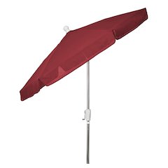 7.5' Hex Garden Umbrella 6 Rib Crank In Red Vinyl Coated Weave