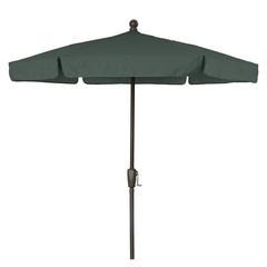 7.5' Hex Garden Umbrella 6 Rib Crank Lift In Forest Green Vinyl Coated Weave