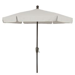 7.5' Hex Garden Umbrella 6 Rib Crank Lift In Natural Vinyl Coated Weave