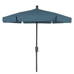 7.5' Hex Garden Umbrella 6 Rib Crank Lift In Teal Vinyl Coated Weave