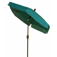 7.5' Hex Garden Tilt Umbrella 6 Rib Crank In Forest Green Vinyl Coated Weave