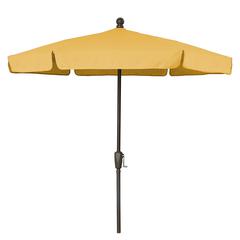 7.5' Hex Garden Umbrella 6 Rib Crank Lift In Yellow Vinyl Coated Weave